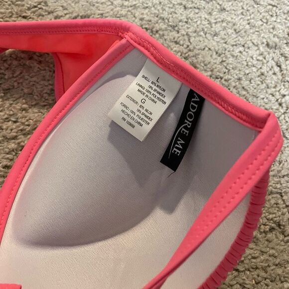 Adore Me Hot Pink Ruched Bikini Top - Picture 4 of 4
